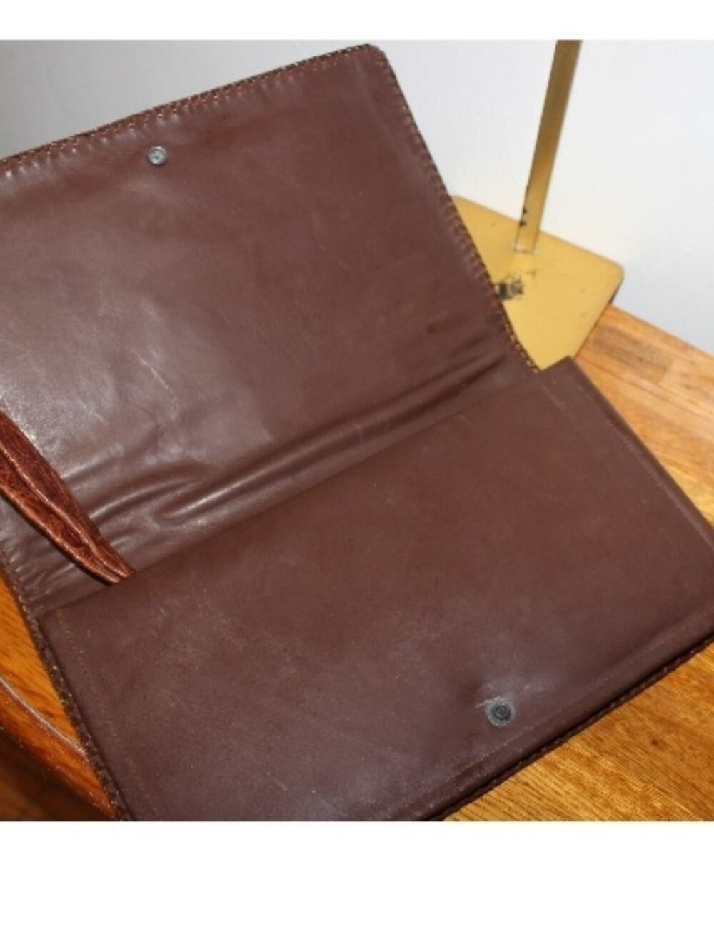 Mid Century Genuine Alligator Crocodile Clutch Handbag Bag w Matching Coin Purse - Picture 5 of 6